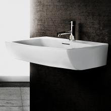 Lacava SRT10-001 - Wall-mount or above-counter porcelain Bathroom Sink with an overflow and one faucet hole. Unfinish