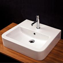 Lacava SSR10-01-001 - Wall-mount or above-counter porcelain Bathroom Sink with an overflow. Unfinished back. 24'&ap