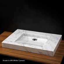 Lacava ST001-01-WH - Vessel or vanity top Bathroom Sink made of natural stone, no overflow. Unfinished back.27 1/2&apos