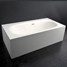 Lacava TUB03-G - Free-standing soaking bathtub made of white solid surface with an overflow, net weight 507 lbs, wa