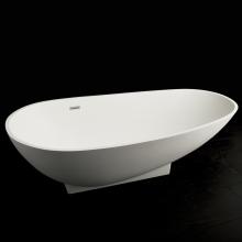 Lacava TUB04-M - Free-standing soaking bathtub made of white solid surface with an overflow and polished chrome dra
