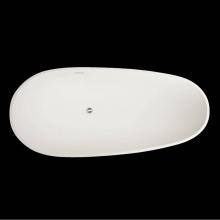 Lacava TUB04-001G - Free-standing soaking bathtub made of white solid surface with an overflow and polished chrome dra