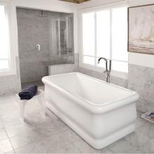 Lacava TUB11-001 - Free-standing soaking bathtub made of luster white acrylic with an overflow and polished chrome dr