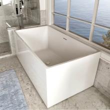 Lacava TUB16-001 - Free-standing soaking bathtub made of luster white acrylic with an overflow and polished chrome dr
