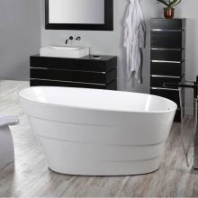 Lacava TUB18-001 - Free-standing soaking bathtub made of luster white acrylic with an overflow and polished chrome dr