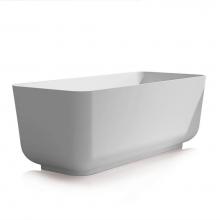 Lacava TUB24-G - Free-standing soaking bathtub made of white solid surface with overflow and a decorative solid sur