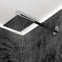 Lacava W1068-NI - Wall-mount tilting square rain shower head, 64 rubber nozzles. Arm and flange sold separately. 6&a