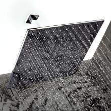 Lacava W1078-CR - Ceiling-mount tilting square rain shower head, 320 rubber nozzles. Arm and flange sold separately.