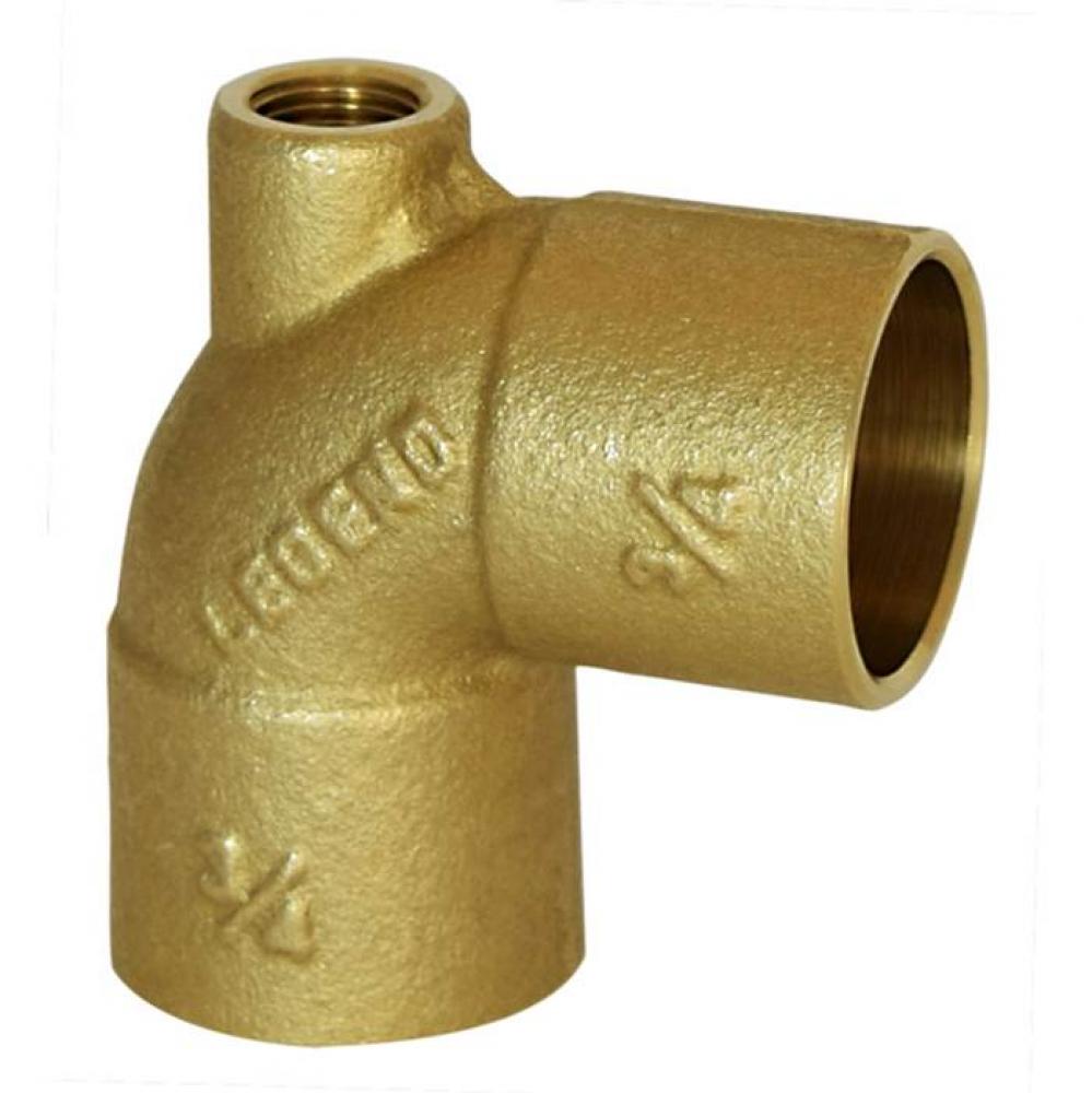 1'' x 1/8'' x 1'' Sweat x FNPT x Sweat Baseboard Tee, No Lead Brass