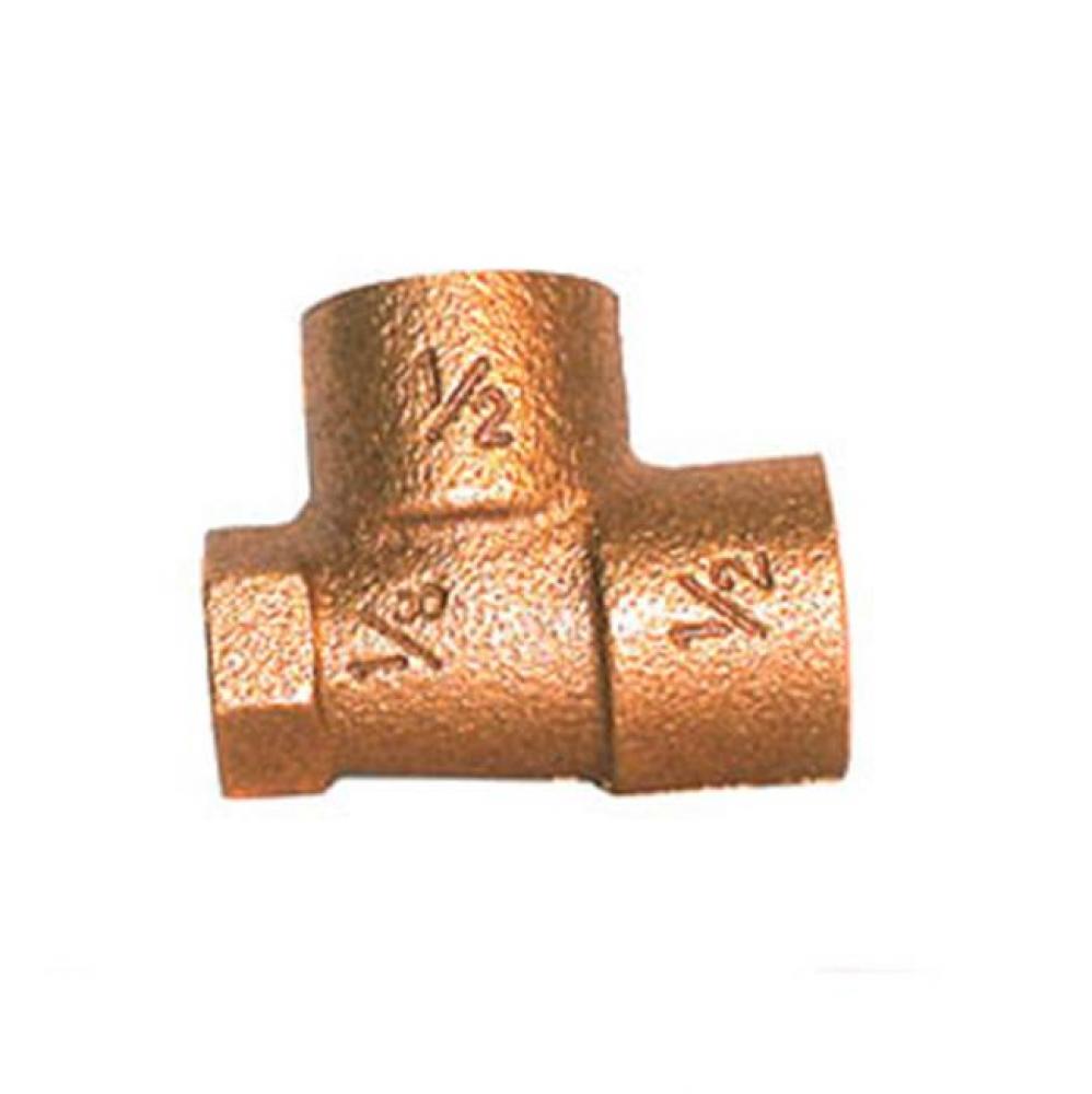 3/4'' x 1/2'' x 3/4'' Sweat x FNPT x Sweat Tee, Cast Brass