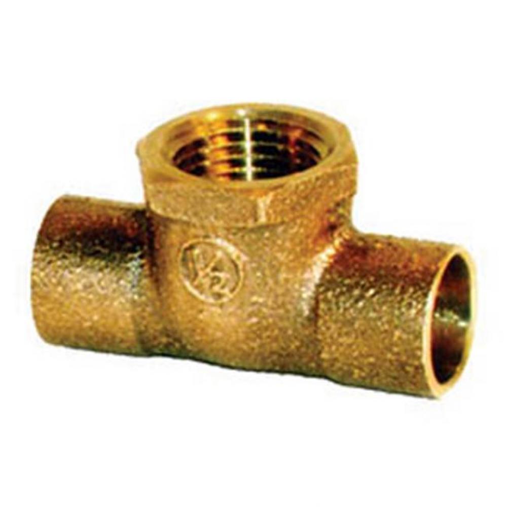 1'' x 1'' x 3/4'' Sweat x Sweat x FNPT Tee, Cast Brass