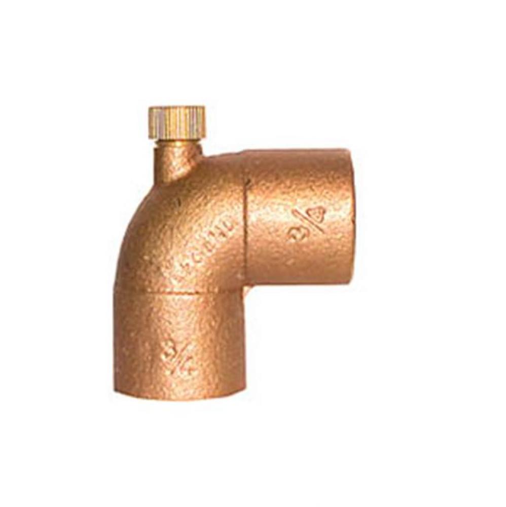 3/4'' Sweat x Sweat Drain Elbow, Cast Brass