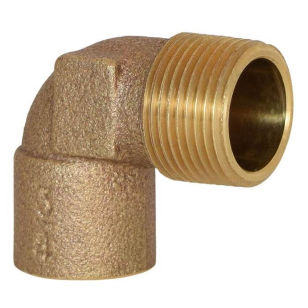 1'' Sweat x MNPT Elbow, Cast Brass