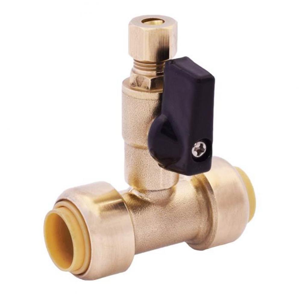 1/2'' x 1/2'' x 1/4'' Push x Compression Tee w/ Valve