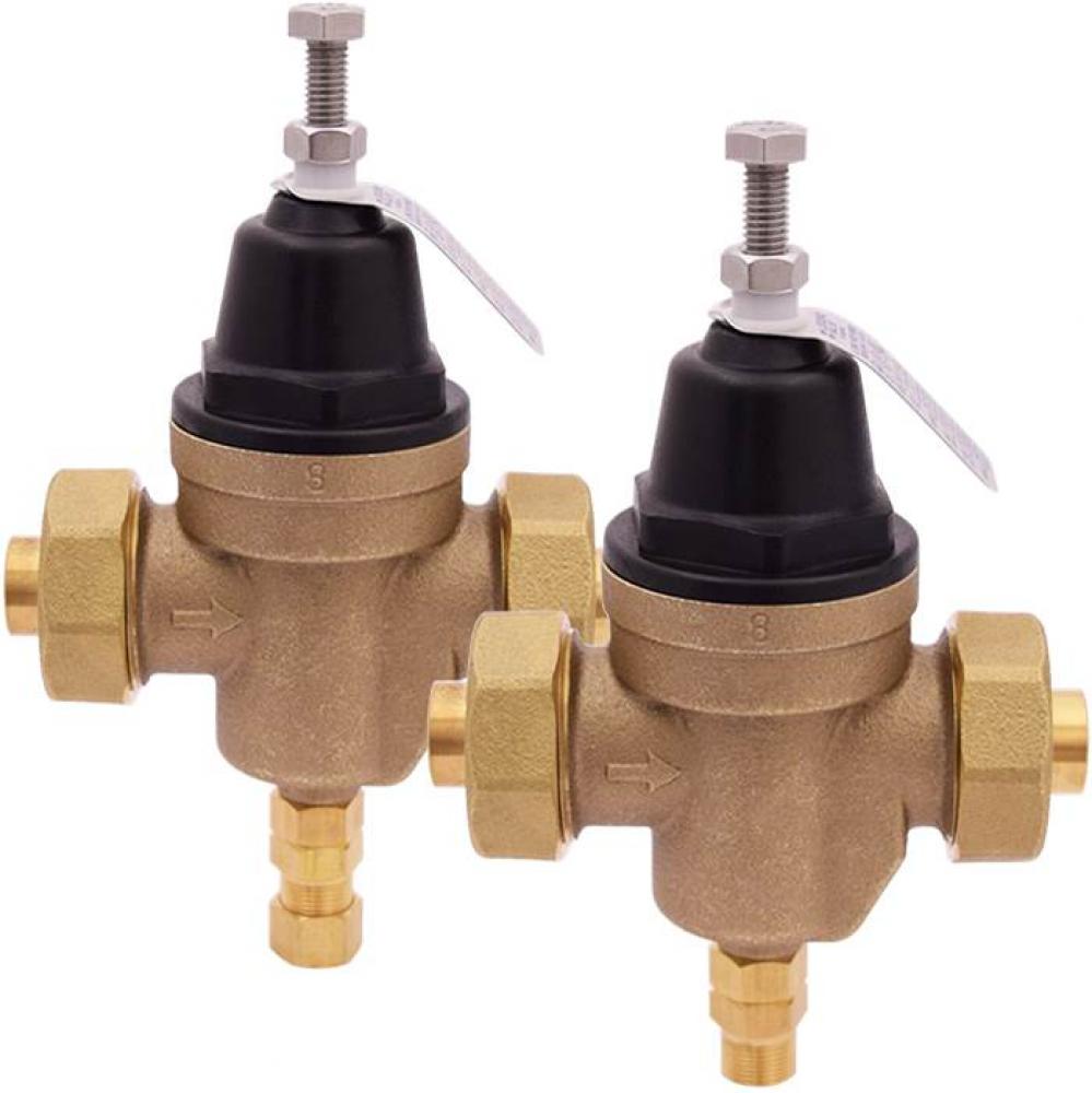 1/2'' T-6802NL No Lead Brass Pressure Reducing Valve, Thermo Plastic Bonnet, 1/4'&a