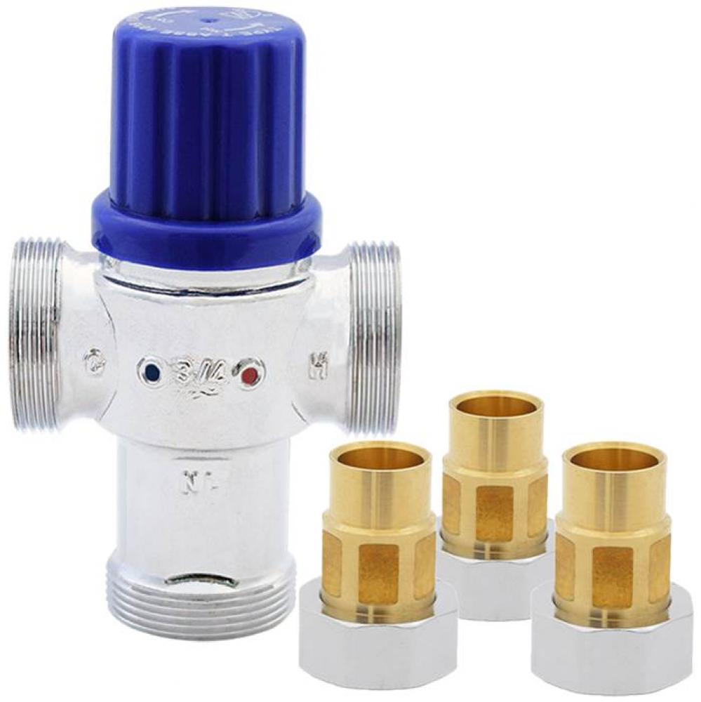 T-45NL Domestic Potable Water Thermostatic Mixing Valve with Sweat Connections, Inlets include Int