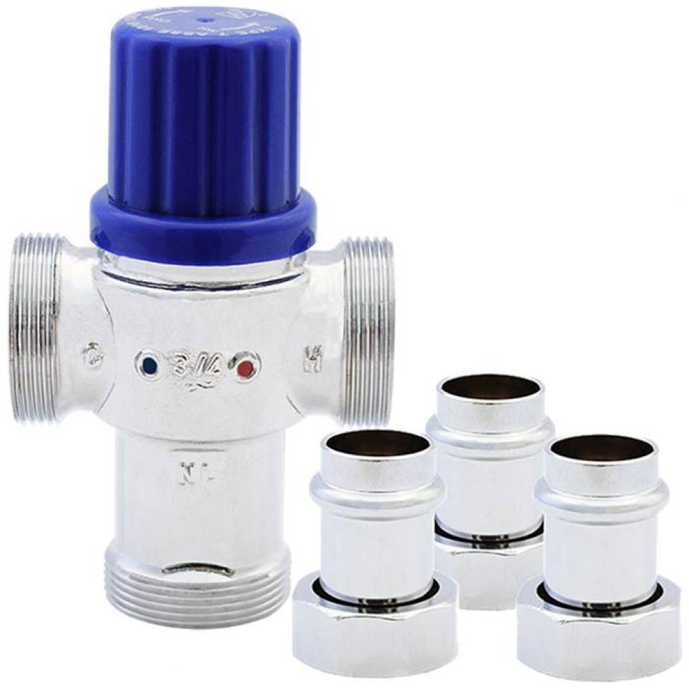T-45NL Domestic Potable Water Thermostatic Mixing Valve with Press Connections, Inlets include Int