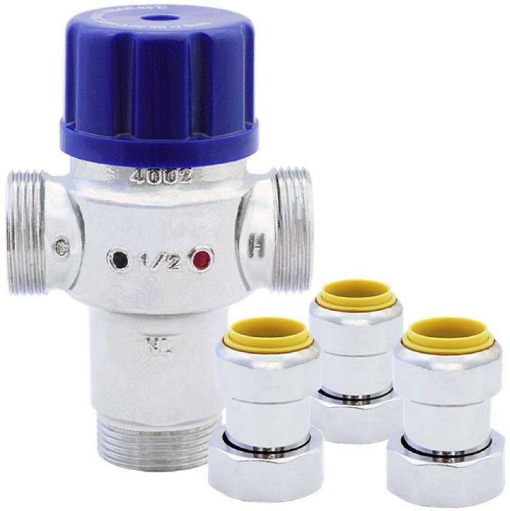 T-46NL Radiant Thermostatic Mixing Valve with InstaLoc II Connections, Inlets include Integral Che