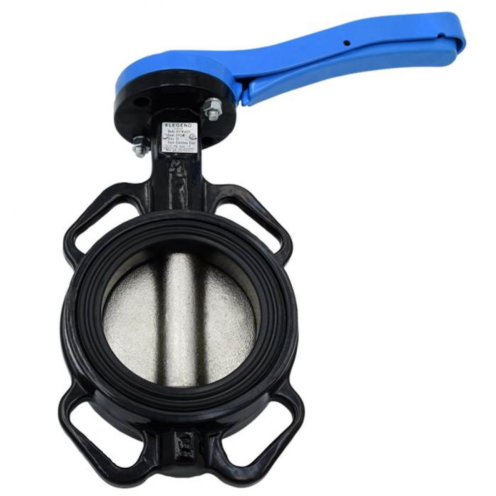 2'' T-335DI Ductile Iron Wafer Butterfly Valve, Ductile Iron Disc, 10 Position Lever Han