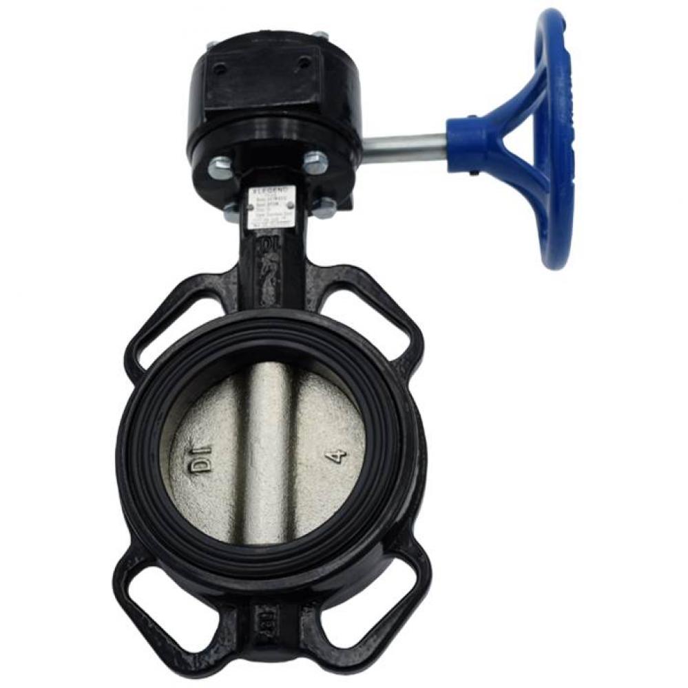 10'' T-335DI-G Ductile Iron Wafer Butterfly Valve, Ductile Iron Disc, Gear Operated -EPD