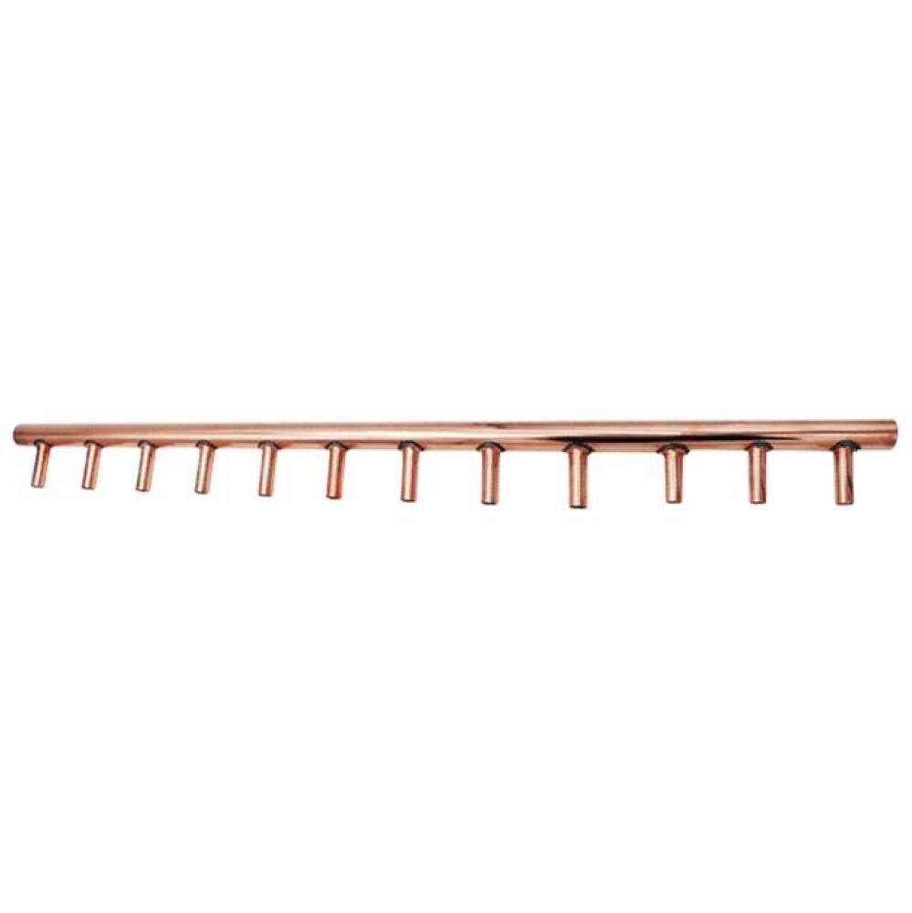 1'' Copper Fitting x Copper Fitting Manifold with 12 Outlets - 1/2'' Copper Fi