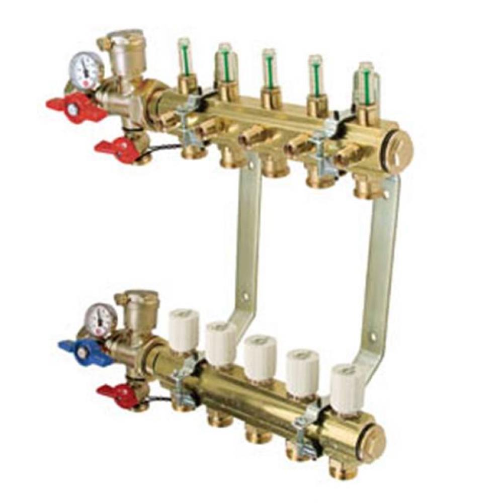 M-8200P Precision Manifold with Integrated Adapter Valves 1'' Brass Bar 8 Port, Mounting