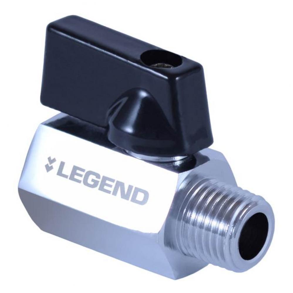 1/2'' FNPT x MNPT Chrome Plated Brass Mini Ball Valve