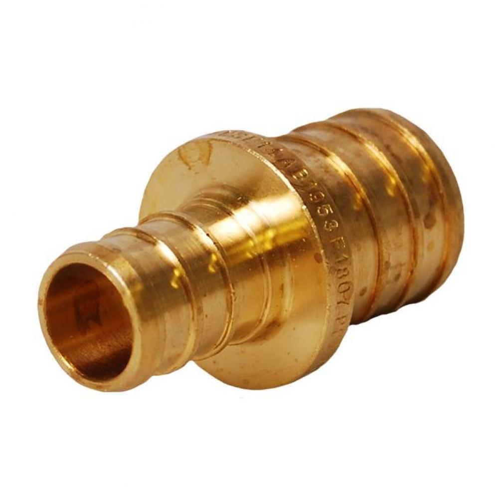 1'' x 3/4'' PEX Reducing Coupling No Lead/ DZR Forged Brass Fitting