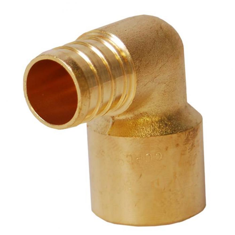 1/2'' x 1/2'' PEX x Sweat Elbow No Lead/ DZR Forged Brass Fitting