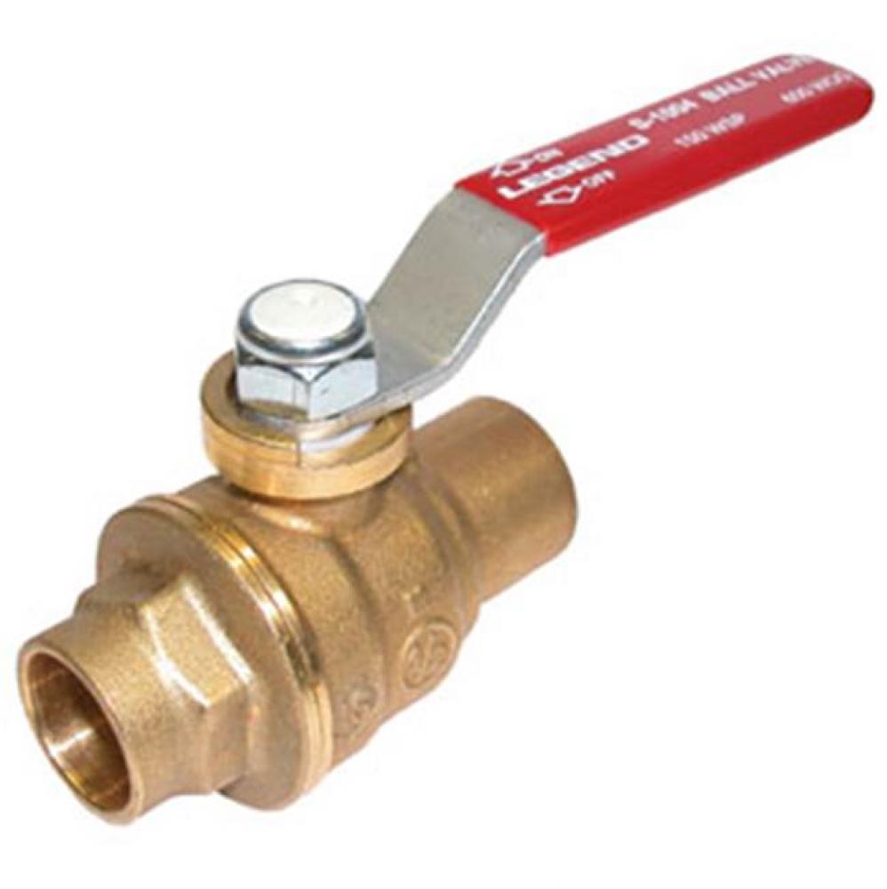1-1/2'' S-1004NL No Lead Forged Brass Large Pattern Full Port Ball Valve, with Cubic Bal