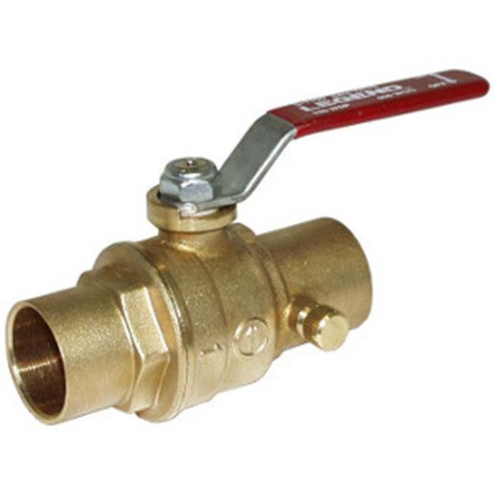 1'' S-1100 No Lead Forged Brass Full Port Ball Valve with Drain