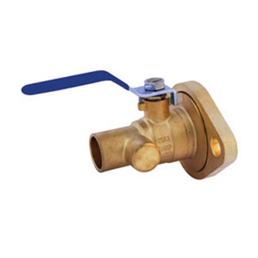 1'' S-2011RFLG Forged Brass Isolation Ball Valve with Rotating Flange, Sweat x Flange w/