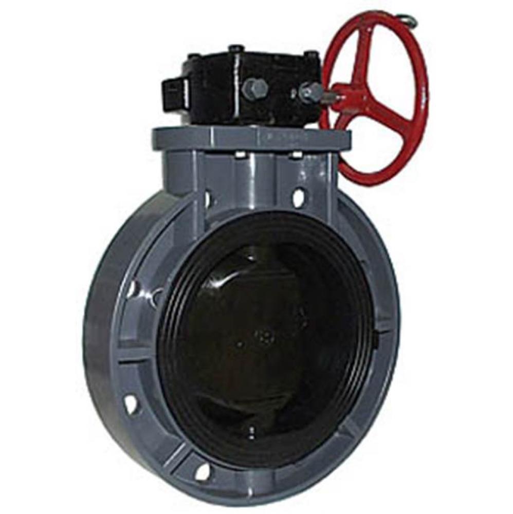 10'' S-651 PVC Wafer Buttefly Valve, Gear Operator