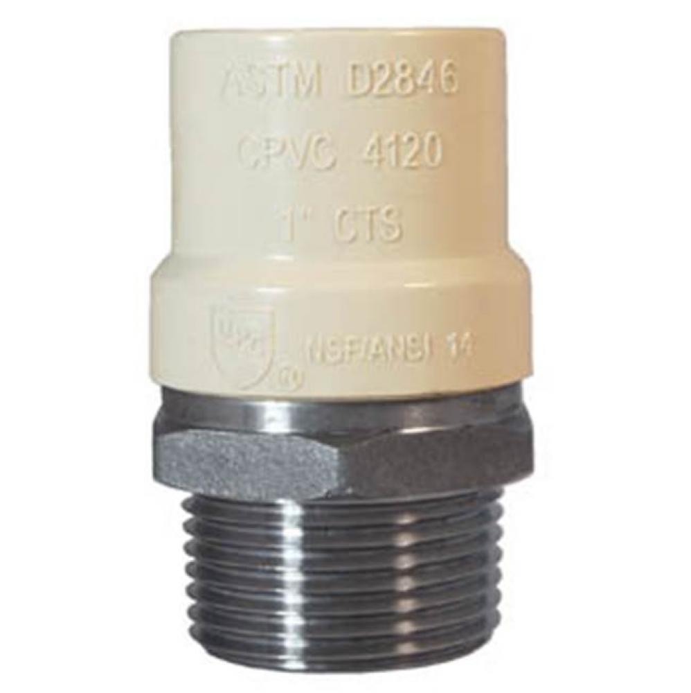 1-1/2 MNPT X CPVC Stainless Steel Transition Fitting