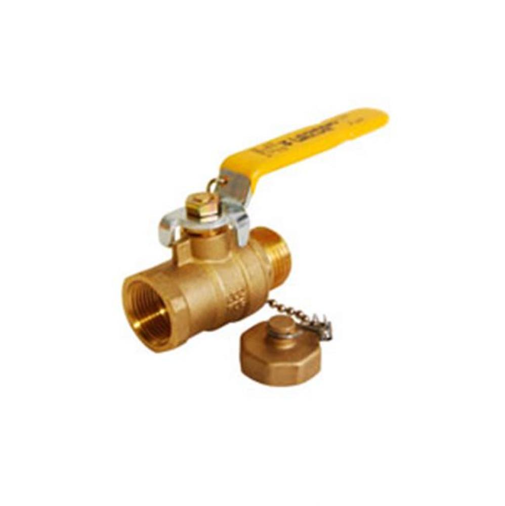 3/4'' T1002CC Forged Brass Ball Valve with Cap & Chain