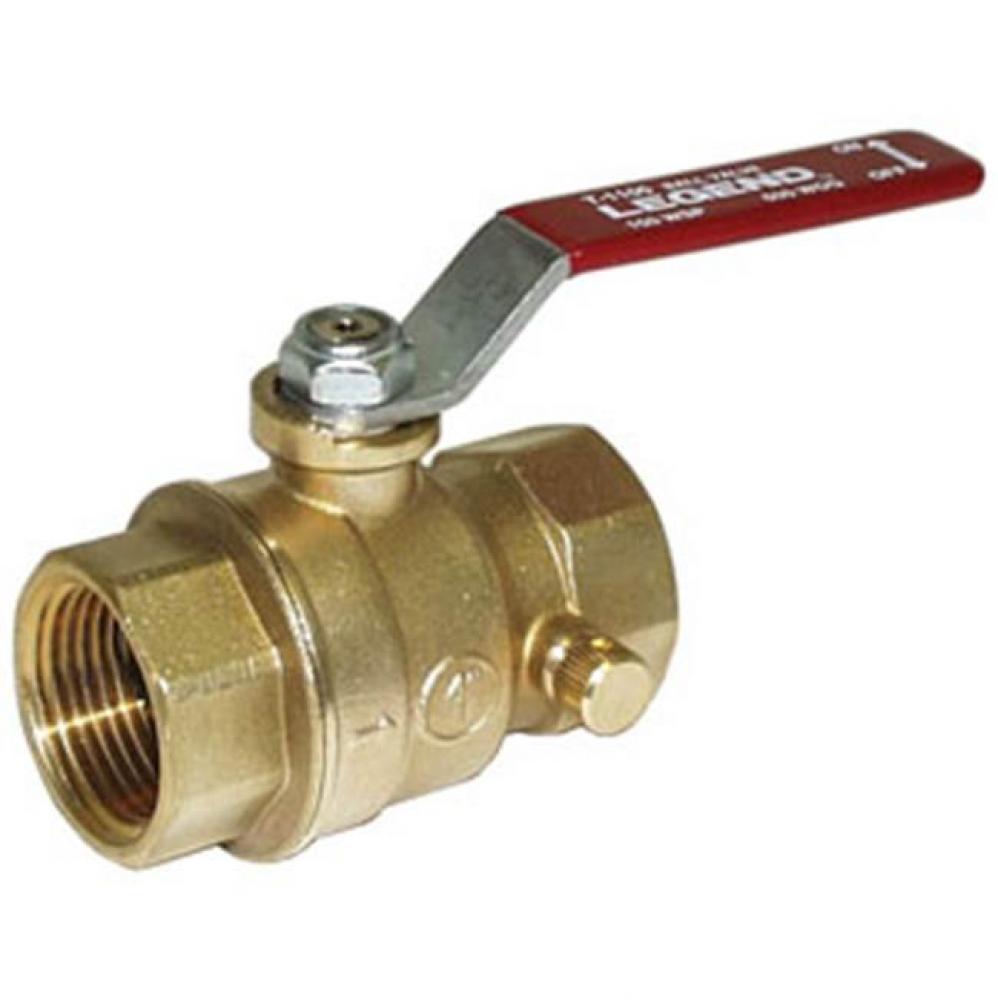 1'' T-1100 Forged Brass Full Port Ball Valve with Drain