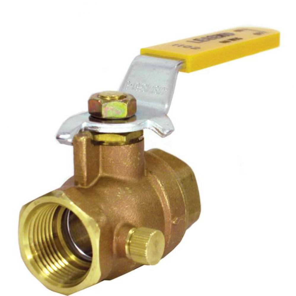1/2'' T-1102NL No Lead Forged Brass Full Port Ball Valve with Drain