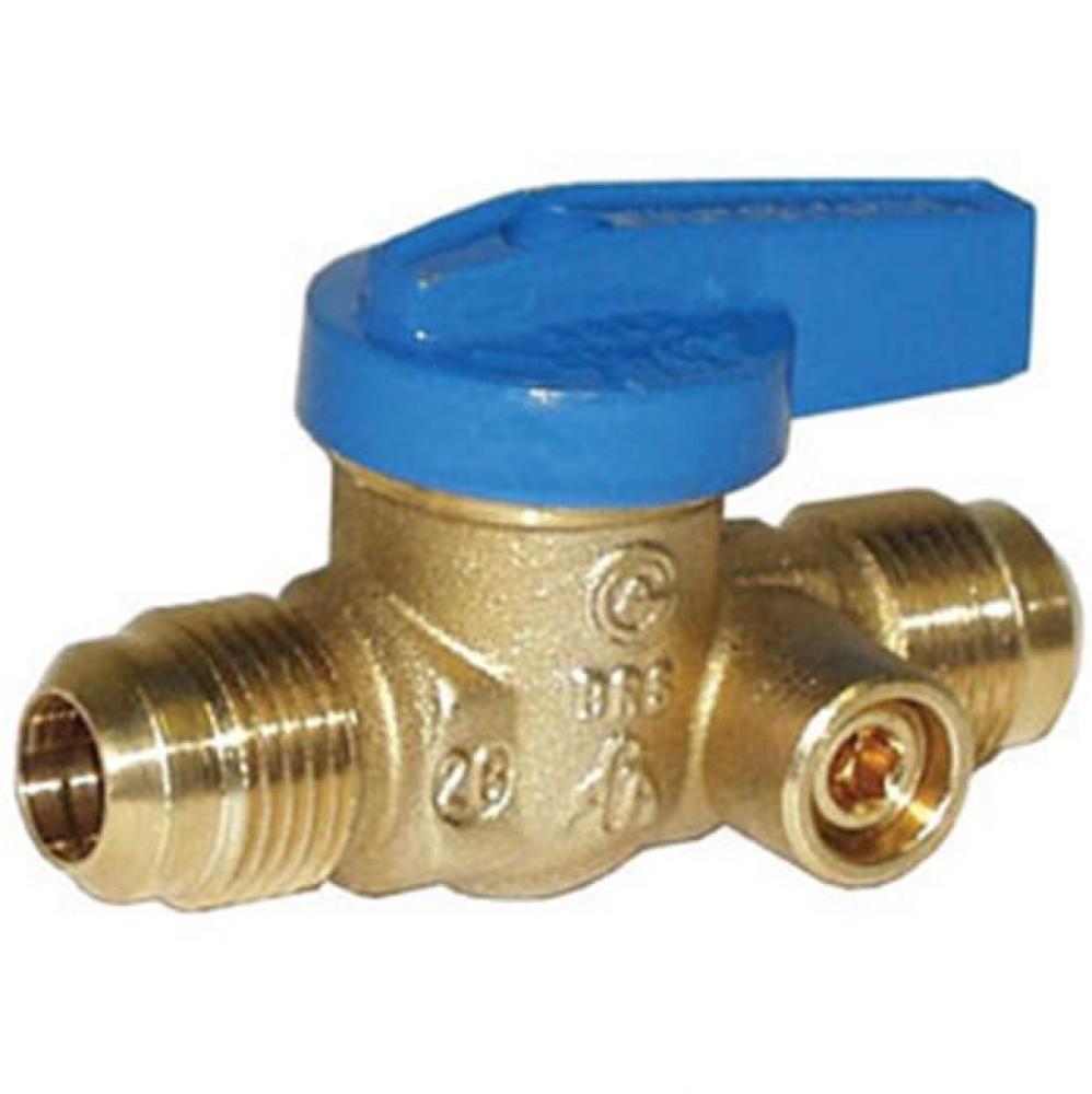 1/2''Flare x 1/2'' Flare T-3100 Forged Brass Gas Valve with Side Tap