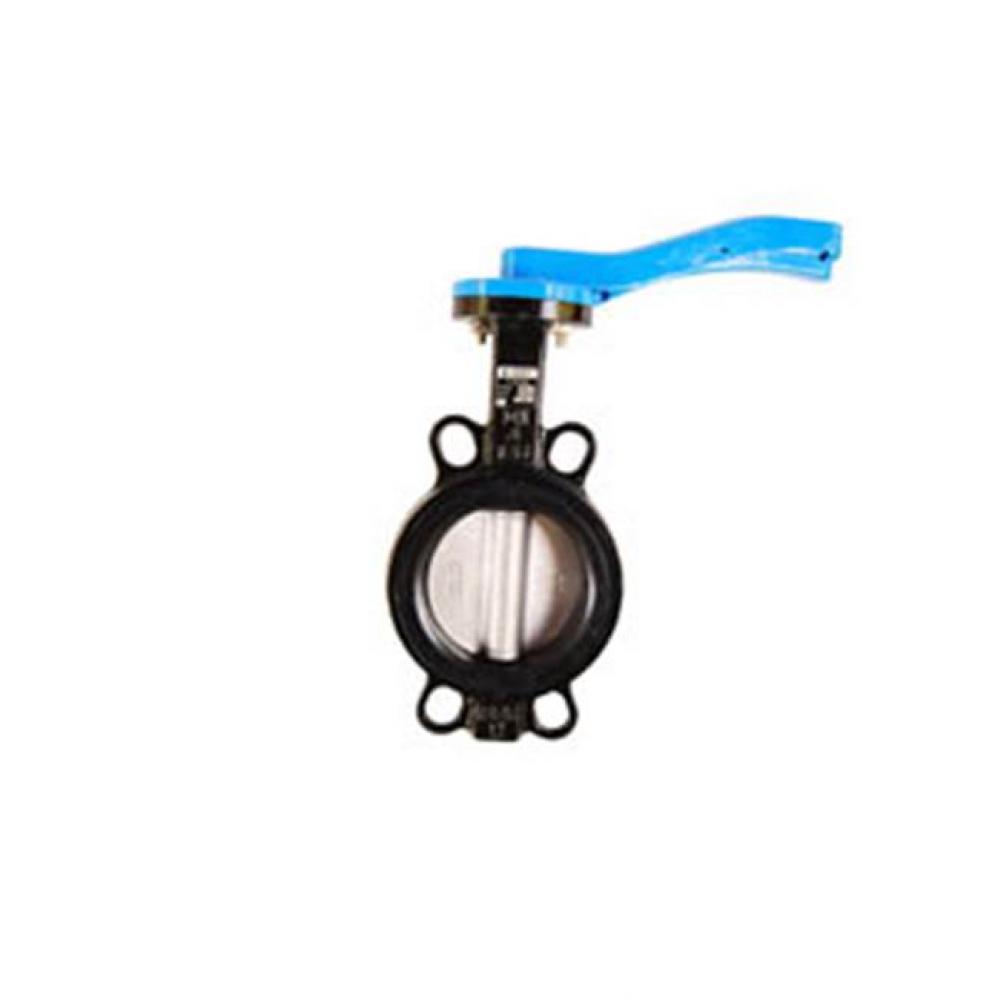 4'' T-335SS Ductile Iron Wafer Butterfly Valve, Stainless Steel Disc, 10 Position Lever