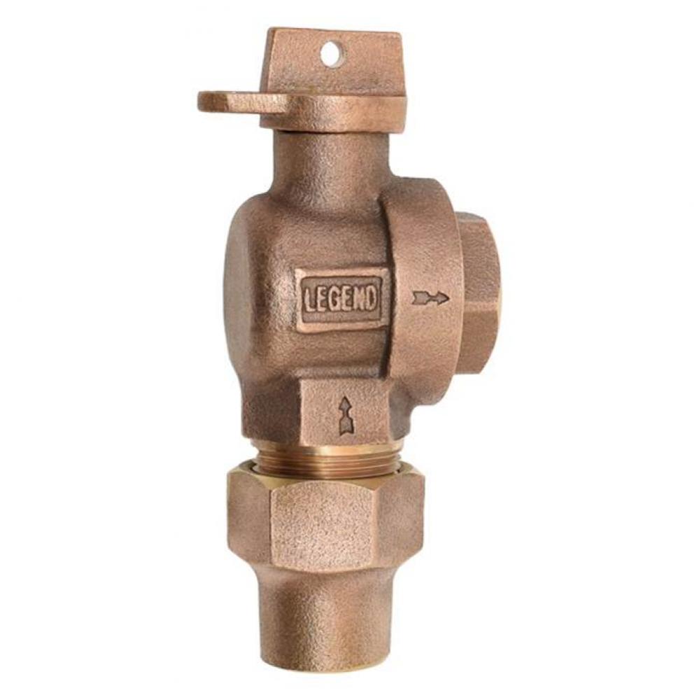3/4'' T-5201NL No Lead Bronze FNPT x Flare Ball Type 1/4 Turn Angle Meter Valve