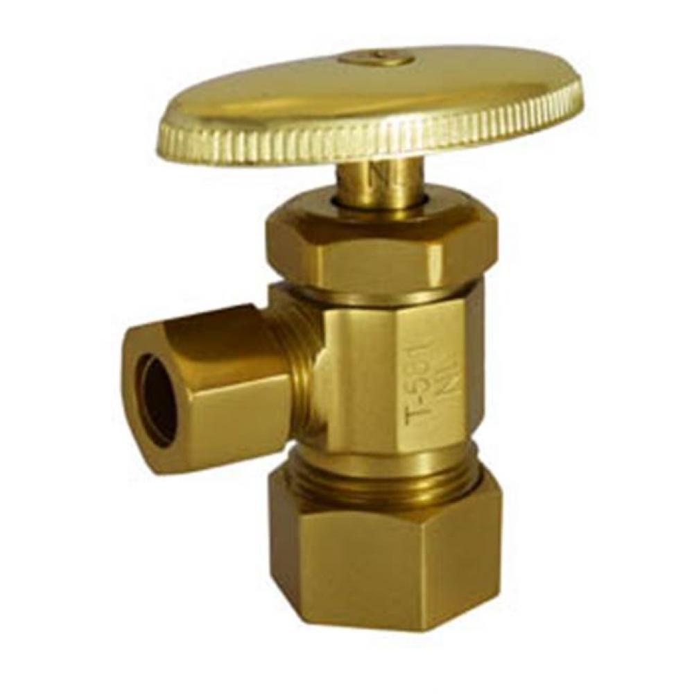 5/8'' OD x 3/8OD T581RBNL No Lead Rough Brass Angle Multi-Turn Stop Valve (CR19R)