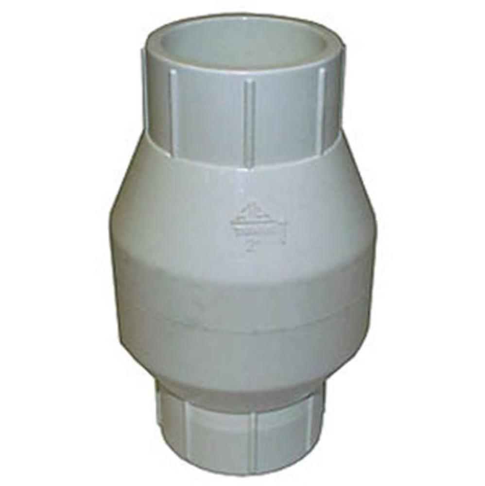 1-1/4'' T-611 PVC In-Line Check Valve with 1/2 lb. Stainless Steel Spring