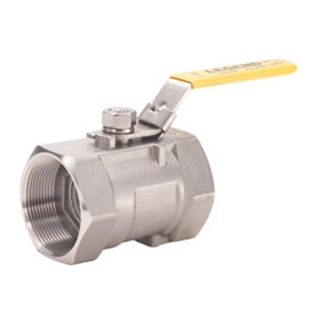 1'' T-710 Conventional Port .316 Stainless Steel Ball Valve, Locking Handle