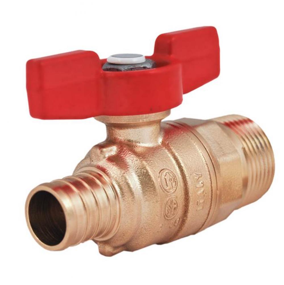 3/4'' T-805MNL Forged Brass PEX Ball Valve, MNPT x PEX