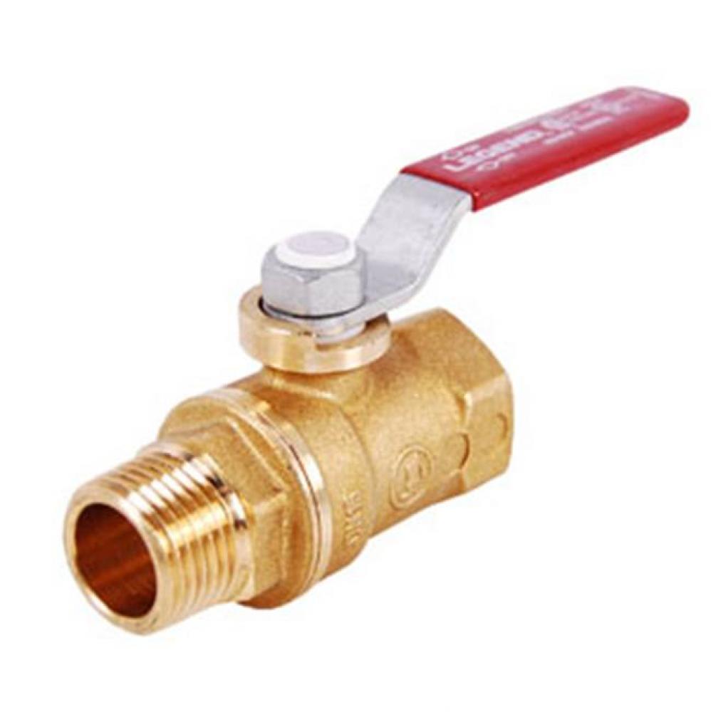 3/4'' T-900NL No Lead Forged Brass Ball Valve, MNPT x FNPT Lever Handle
