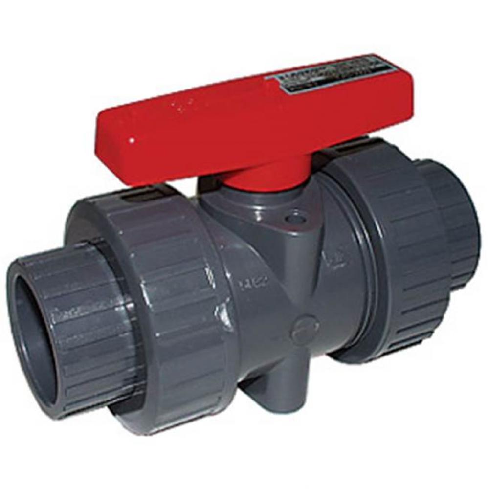 1'' T/S603 PVC True Union Ball Valve, with FNPT & Solvent Adapters