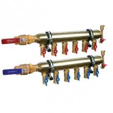 Legend Valve 8220-15-6 - M-8220 High Capacity Manifold Kit 1-1/2'' OT-63 Brass Bar 6 Port - 4 Brackets