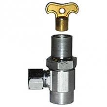 Legend Valve 114-146NL - 1/2 SWTx 3/8'' OD S581LS No Lead Chrome Brass Angle Multi-Turn Stop Valve Lockshield