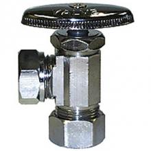 Legend Valve 114-134NL - 5/8'''' OD T-583 No Lead Chrome Brass Angle Slip Joint Multi-Turn Stop Valve (