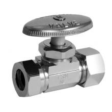 Legend Valve 114-254NL - 5/8'' OD T-584NL No Lead Chrome Brass Straight Multi-Turn Slip Joint Stop Valve (3345)